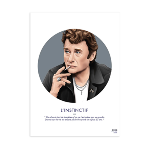 AFFICHE L'INSTINCTIF BLEU JOHNNY HALLYDAY ASAP