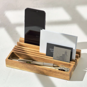 ORGANISATEUR DE BUREAU EN BOIS ET SUPPORT DE TELEPHONE PAR GENTLEMEN'S HARDWARE