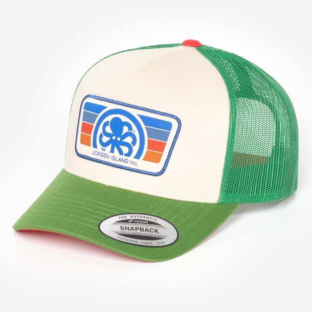 jonsen island casquette TRUCKER HAT BURNED GREEN wanderlust