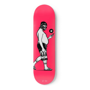 PLANCHE DE SKATEBOARD DECORATIVE WARRIOR'S RETRAIT PAR THE SKATE BIRD ET JEROME ALIZARD