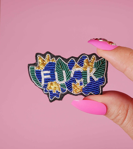 BROCHE FUCK BRODÉE - MALICIEUSE