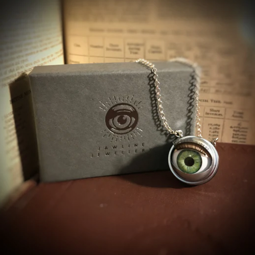 COLLIER OEIL DE POUPEE VERT - JAWLINE JEWELLERY