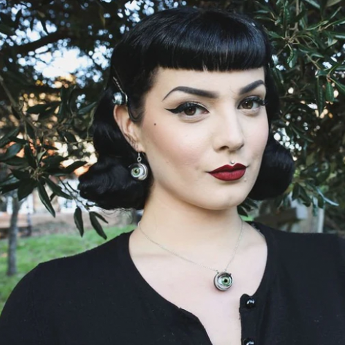 COLLIER OEIL DE POUPEE VERT - JAWLINE JEWELLERY