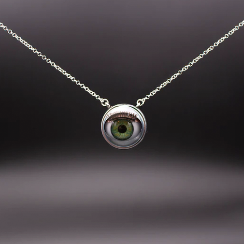 COLLIER OEIL DE POUPEE VERT - JAWLINE JEWELLERY