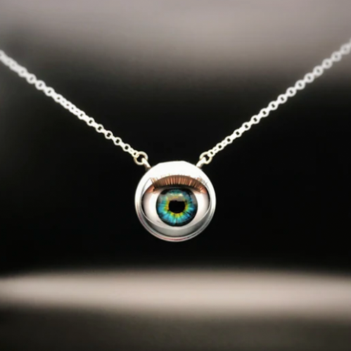 COLLIER OEIL DE POUPEE BLEU - JAWLINE JEWELLERY