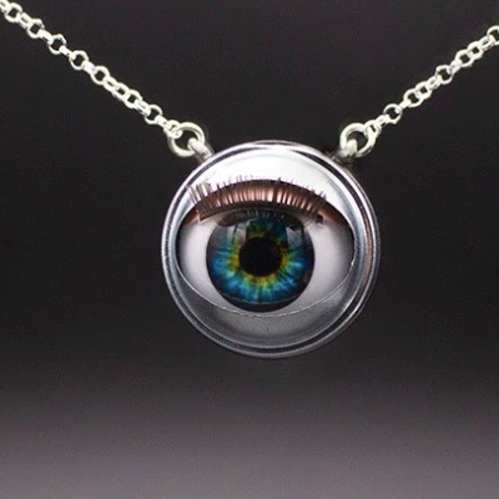 COLLIER OEIL DE POUPEE BLEU - JAWLINE JEWELLERY