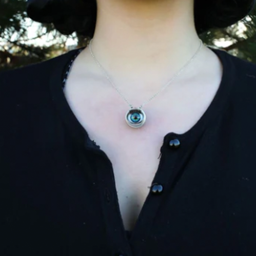 COLLIER OEIL DE POUPEE BLEU - JAWLINE JEWELLERY