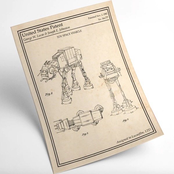 AFFICHE AT-AT IMPERIAL WALKER WARS BREVET 1980 - ATELIER MALHCO