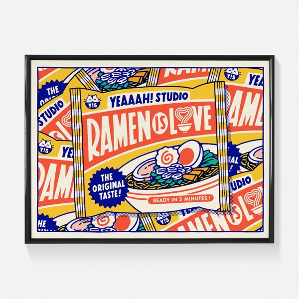 AFFICHE "RAMEN IS LOVE" Sérigraphie format 30x40cm - YEAAAH! STUDIO