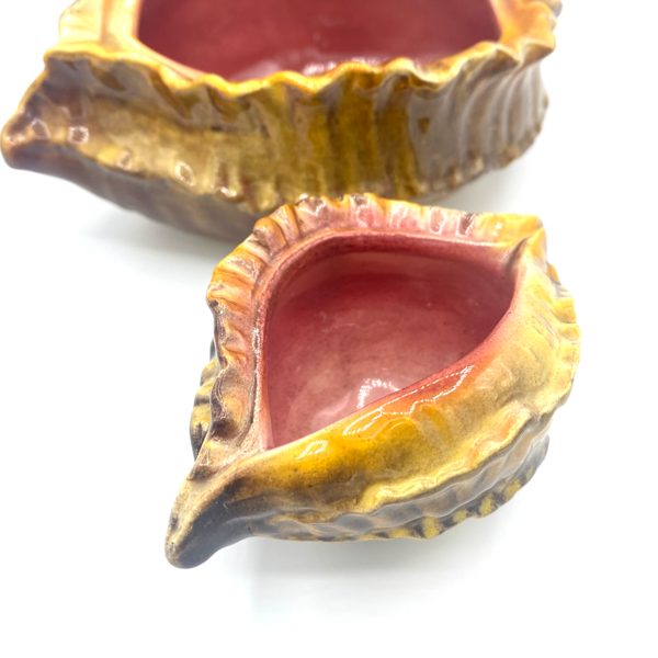 SET DE 2 VIDE-POCHES VULVE COQUILLAGE NATURALISTE VINTAGE - V0147