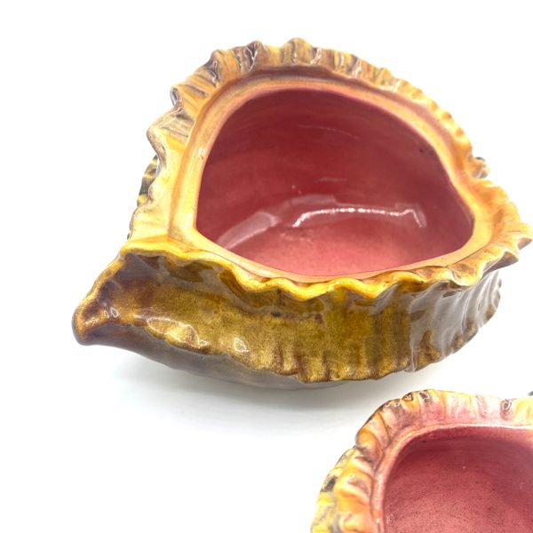 SET DE 2 VIDE-POCHES VULVE COQUILLAGE NATURALISTE VINTAGE - V0147