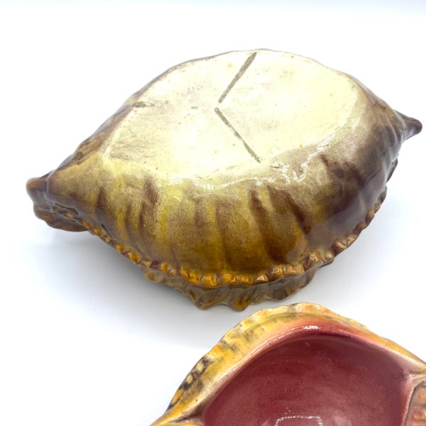SET DE 2 VIDE-POCHES VULVE COQUILLAGE NATURALISTE VINTAGE - V0147