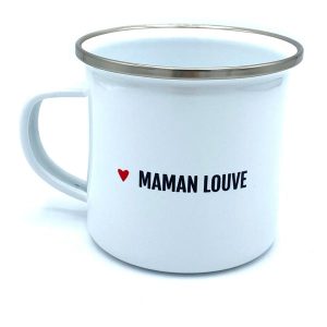 MUG EN METAL EMAILLÉ "MAMAN LOUVE" - BIBICHE FAIT SON CIRQUE