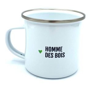MUG EN METAL EMAILLÉ "HOMME DES BOIS" - BIBICHE FAIT SON CIRQUE