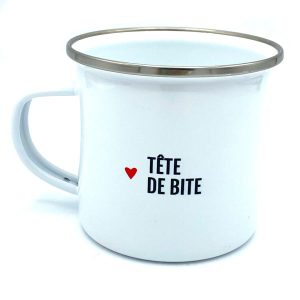 MUG EN METAL EMAILLÉ "TÊTE DE BITE" - BIBICHE FAIT SON CIRQUE