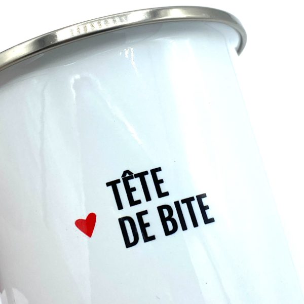 MUG EN METAL EMAILLÉ "TÊTE DE BITE" - BIBICHE FAIT SON CIRQUE