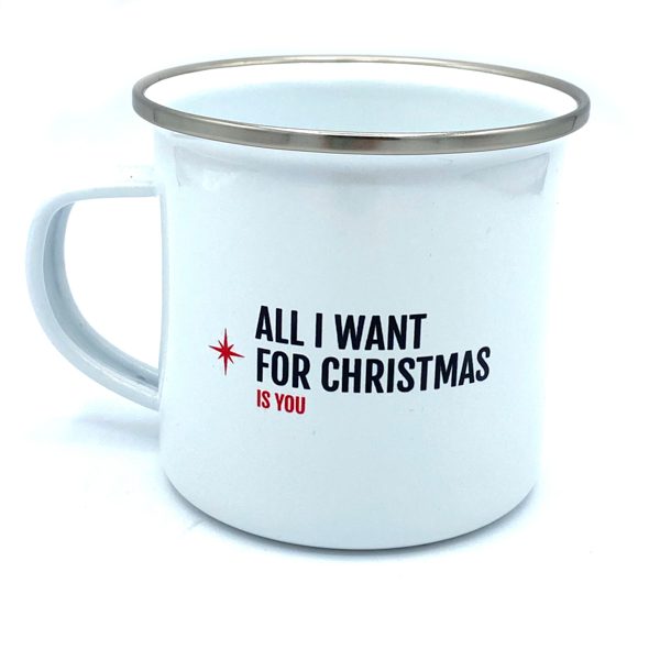 MUG EN METAL EMAILLÉ "ALL I WANT FOR CHRISTMAS IS YOU" - BIBICHE FAIT SON CIRQUE