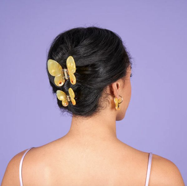 PINCE À CHEVEUX PAPILLON JAUNE - COUCOU SUZETTE