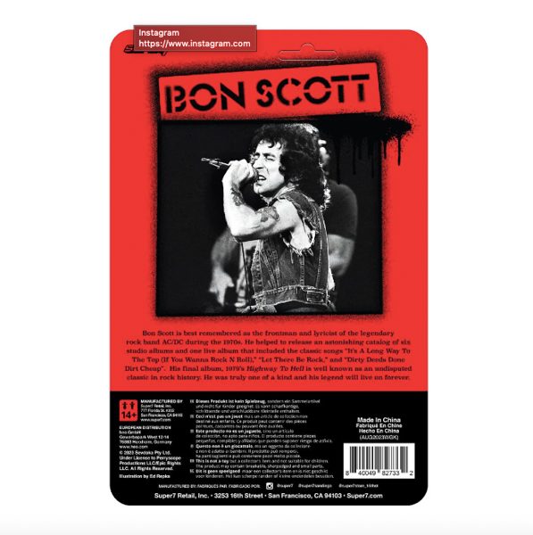 BON SCOTT - AC/DC - REACTION FIGURES - SUPER7