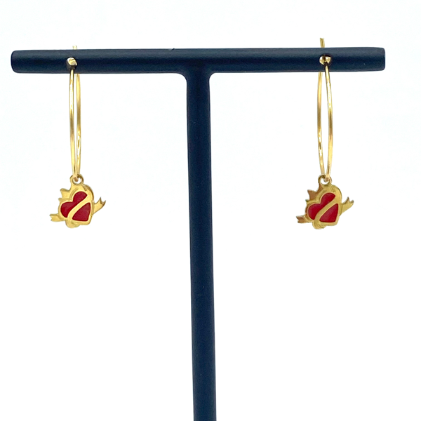 BOUCLES D'OREILLES CRÉOLES COEUR - LA TATOUEUSE