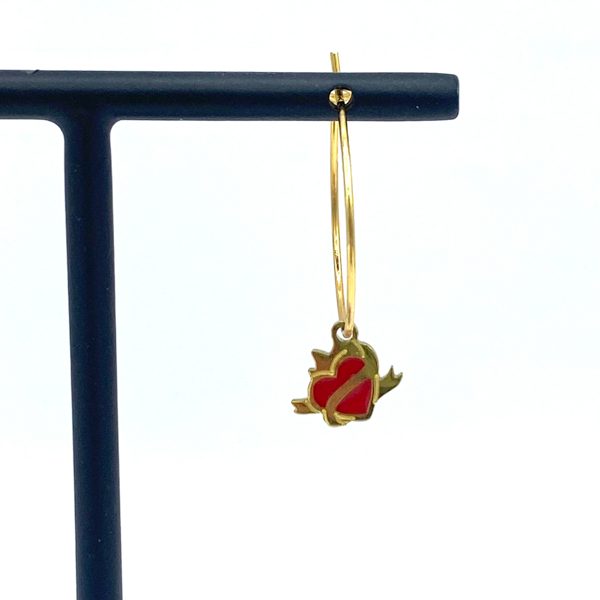 BOUCLES D'OREILLES CRÉOLES COEUR - LA TATOUEUSE