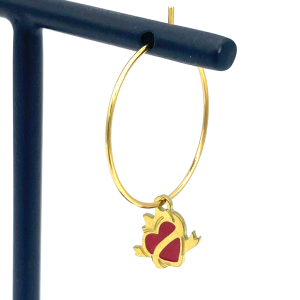 BOUCLES D'OREILLES CRÉOLES COEUR - LA TATOUEUSE