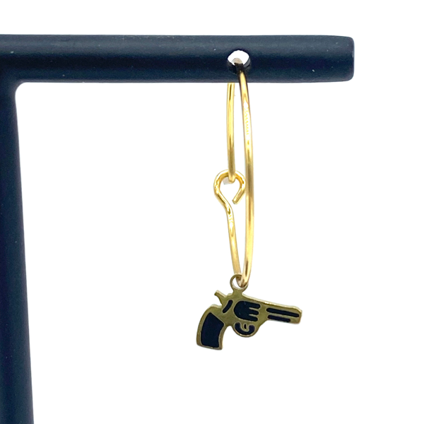 BOUCLES D'OREILLES CRÉOLES GUN - LA TATOUEUSE