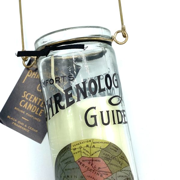 BOUGIE TUBE VOTIVE PHRENOLOGIE / CHIROMANCIE AVEC POIGNÉE - TEMERITY JONES