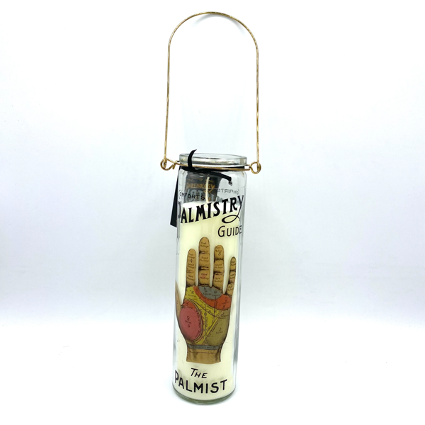 BOUGIE TUBE VOTIVE PHRENOLOGIE / CHIROMANCIE AVEC POIGNÉE - TEMERITY JONES