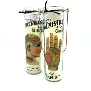 BOUGIE TUBE VOTIVE PHRENOLOGIE / CHIROMANCIE AVEC POIGNÉE - TEMERITY JONES
