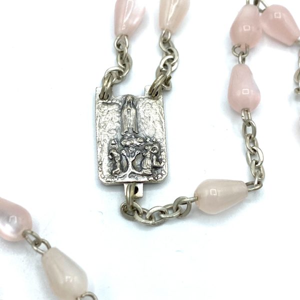 CHAPELET PERLES ROSES VINTAGE - V0191