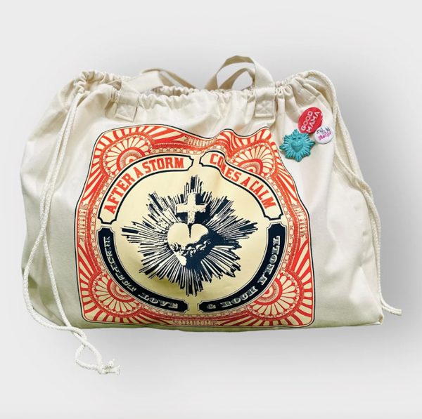 SAC WEEK-END XL COEUR VITAL LIN - J'AI VU LA VIERGE