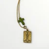 COLLIER ORACLE DE MARIE - LA LUNE - VERT KAKI - J'AI VU LA VIERGE