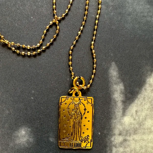 COLLIER ORACLE DE MARIE - LA LUNE - VERT KAKI - J'AI VU LA VIERGE