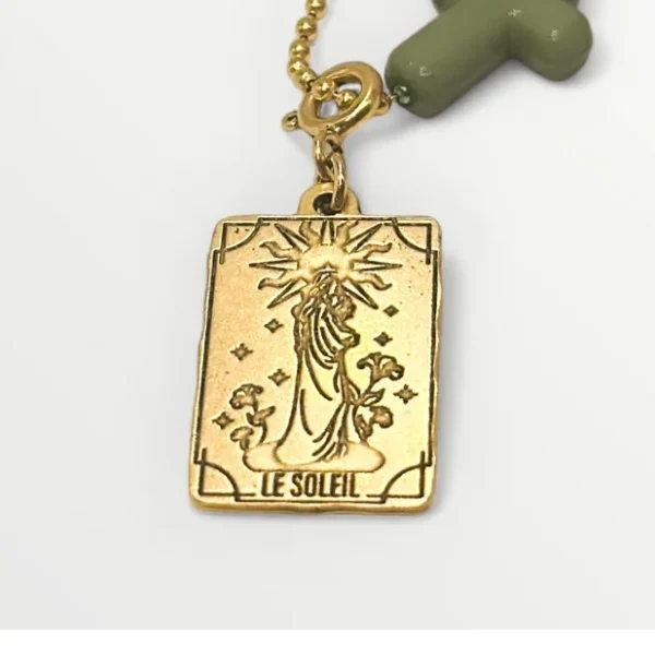 COLLIER ORACLE DE MARIE - LE SOLEIL - KAKI - J'AI VU LA VIERGE