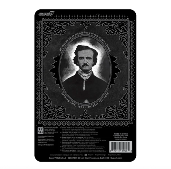 EDGAR ALLAN POE - GREYSCALE - REACTION FIGURES - SUPER7