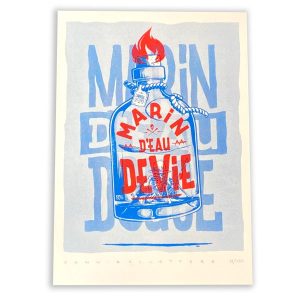 RISOGRAPHIE "MARIN D'EAU DE VIE" SIGNÉE ET NUMÉROTÉE PAR CANNIBAL LETTERS