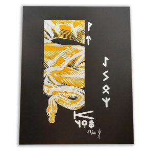 SÉRIGRAPHIE "SERPENT ALBINOS" SIGNÉE ET NUMÉROTÉE PAR KYOO