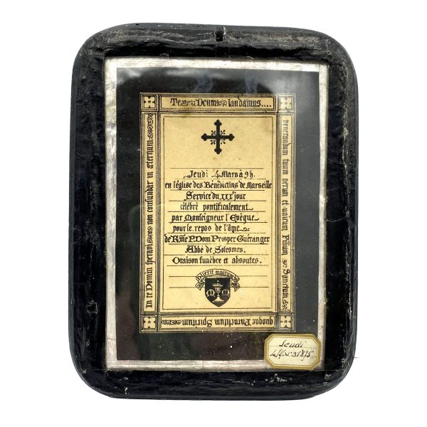 CADRE RELIGIEUX ORAISON FUNÈBRE DOM P. GUÉRANGER DE 1875 - V0201