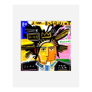DIGIGRAPHIE BASQUIAT 40X50 PAR JEAN-PHILIPPE HENRIC - ATELIER CONTEMPORAIN