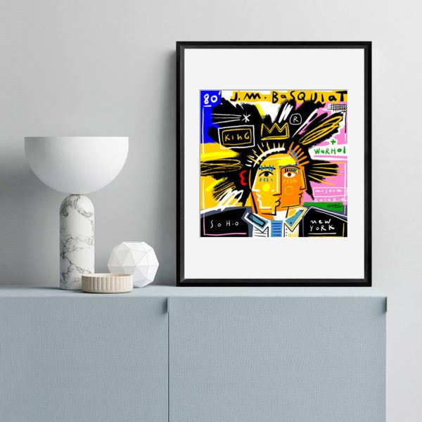 DIGIGRAPHIE BASQUIAT 40X50 PAR JEAN-PHILIPPE HENRIC - ATELIER CONTEMPORAIN