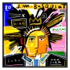 DIGIGRAPHIE BASQUIAT 90x90 PAR JEAN-PHILIPPE HENRIC CADRE NOIR - ATELIER CONTEMPORAIN
